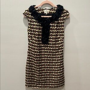 Milly Black and Gold Floral Dress